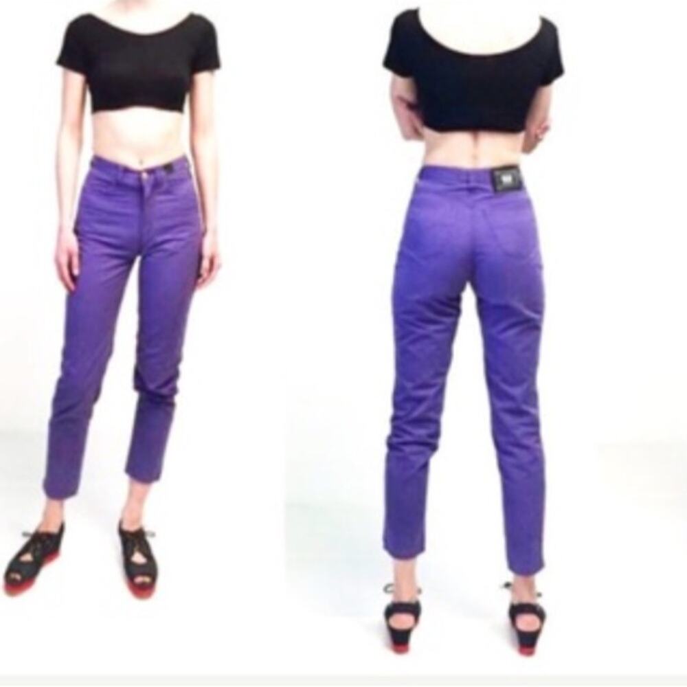 Versace Purple “Satin” Pants in Size 28 Preloved & in Excellent Condition!